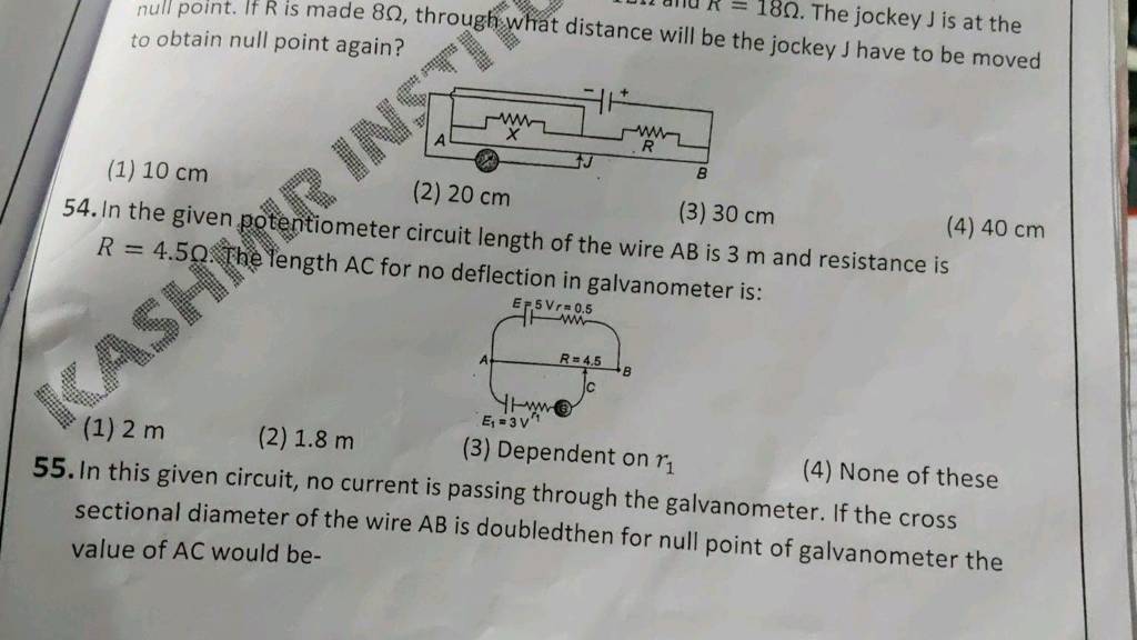 In the given potentiometer circuit length of the wire AB is 3mathrm m and..