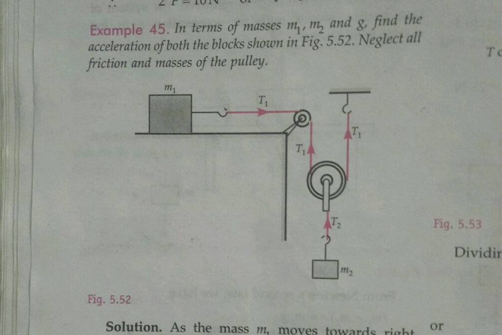 Example 45 . In Terms Of Masses M1 ,m2 And G, Find The Acceleration Of B..