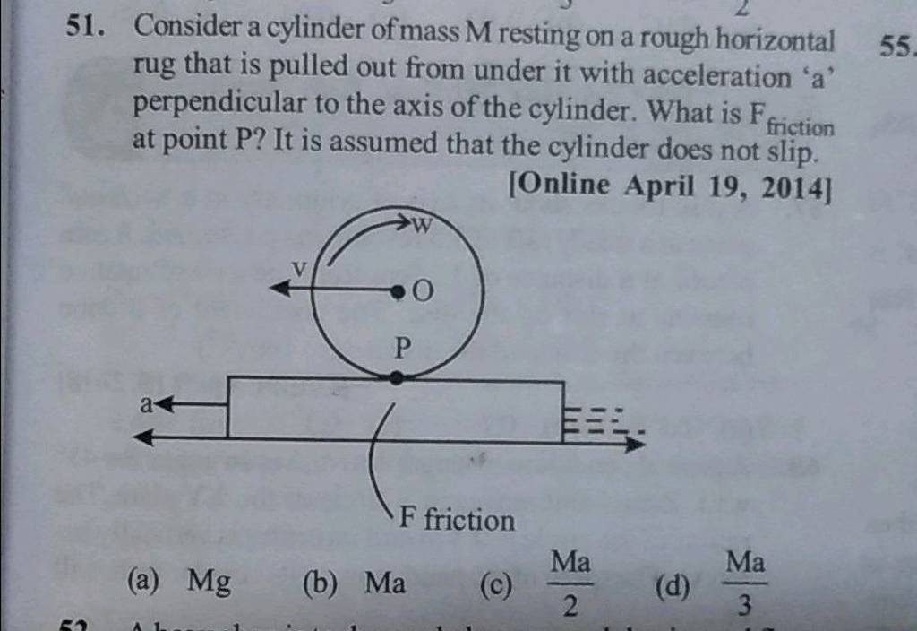 Curated visual reference: Consider A Cylinder Of Mass Mathrmm Resting On A Rough Photo Inspiration