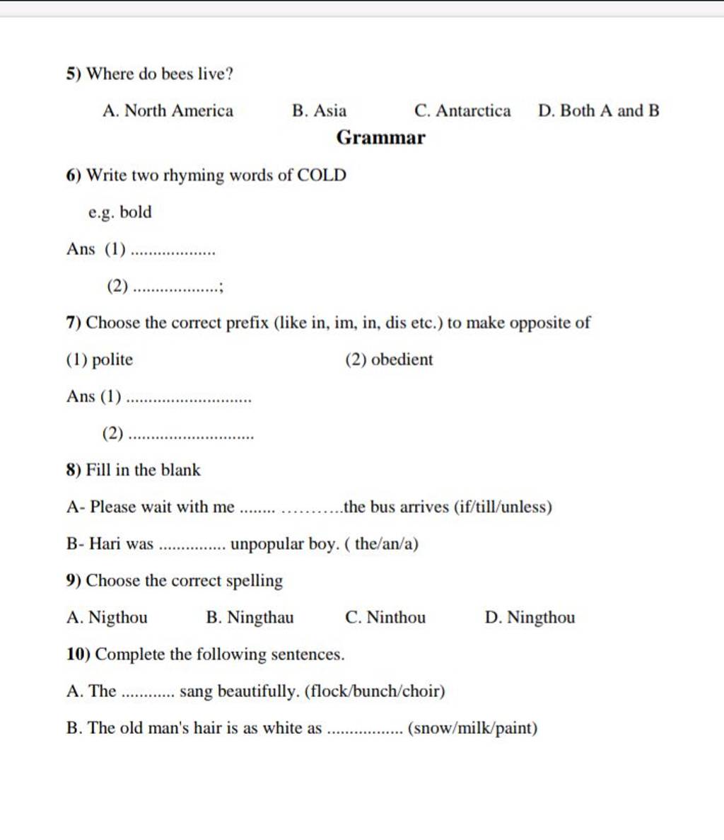 Where do bees live? Filo