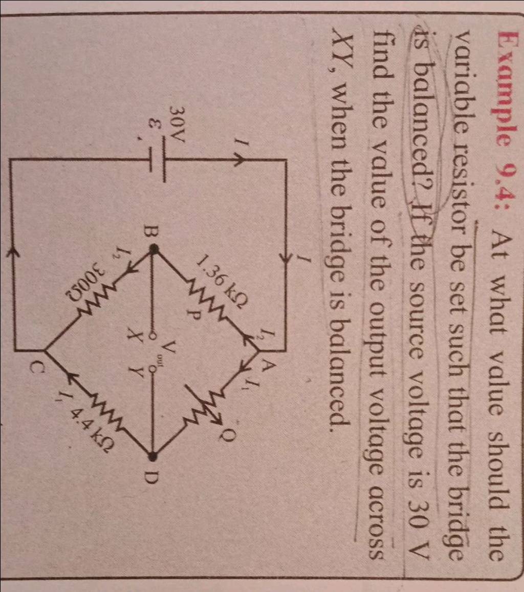 Example 9.4 At what value should the variable resistor be set such that