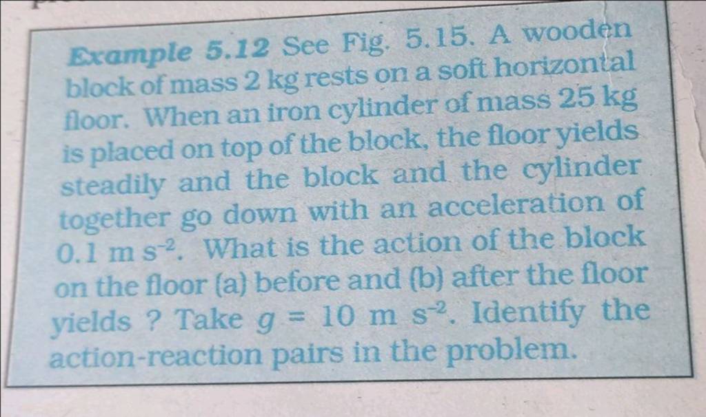 Example 5.12 See Fig. 5.15. A wooden block of mass 2mathrm kg rests on a