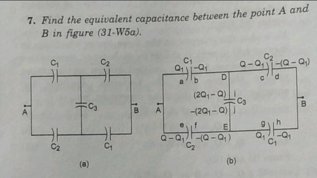 7. Find The Equivalent Capacitance Between The Point A And B In Figure (3..