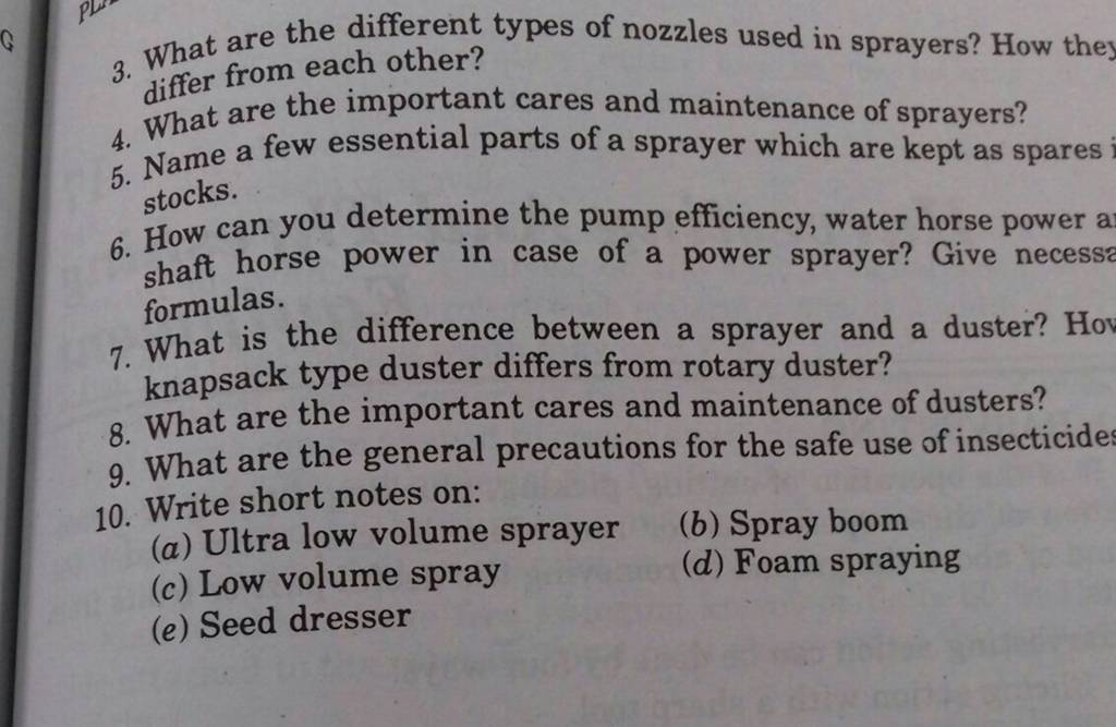 What are the different types of nozzles used in sprayers? How they differ..