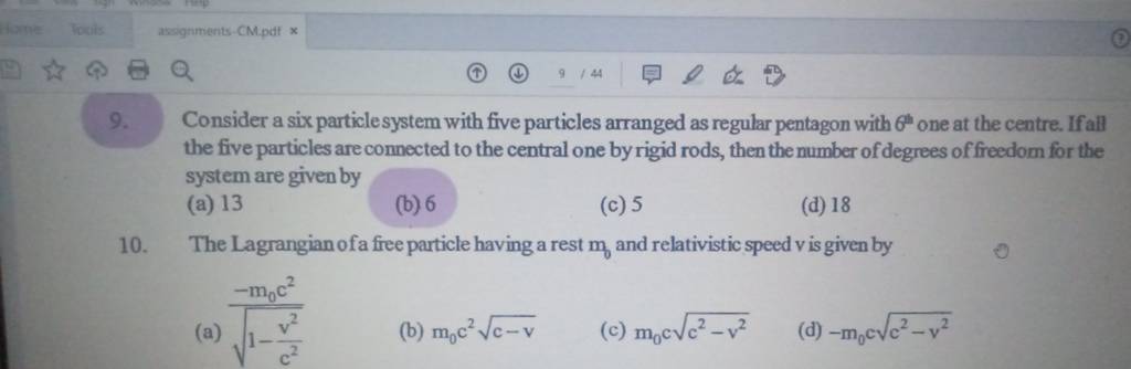 Consider a six particlesystem with five particles arranged as regular pen..