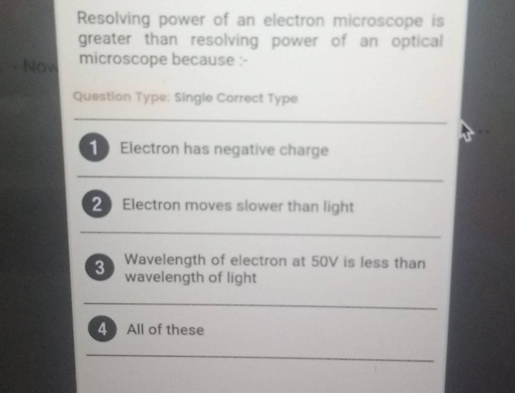 Resolving power of an electron microscope is greater than resolving power..