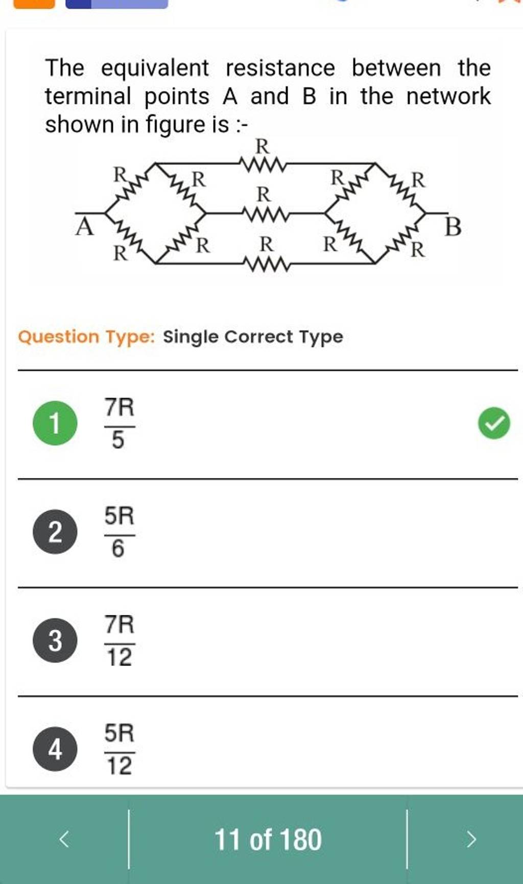 The Equivalent Resistance Between The Terminal Points A And B In The Netw..