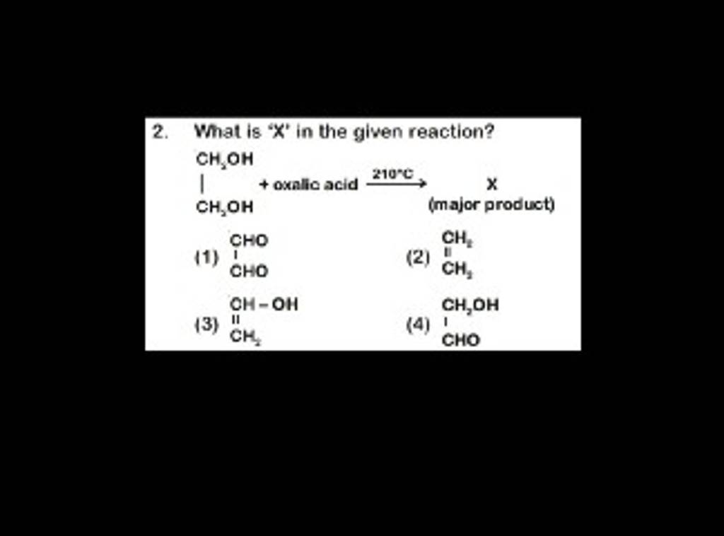 What is X in the given reaction? Filo
