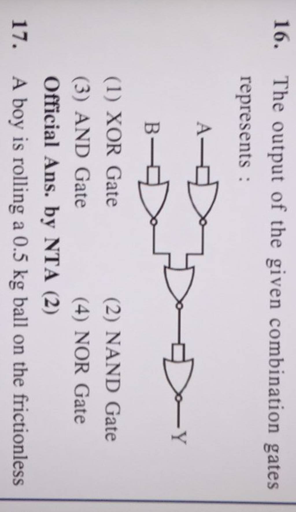 The output of the given combination gates represents Filo