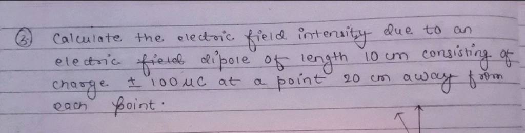 Calculate The Electric Field Intensity Due To An Electric Fielel Dipo