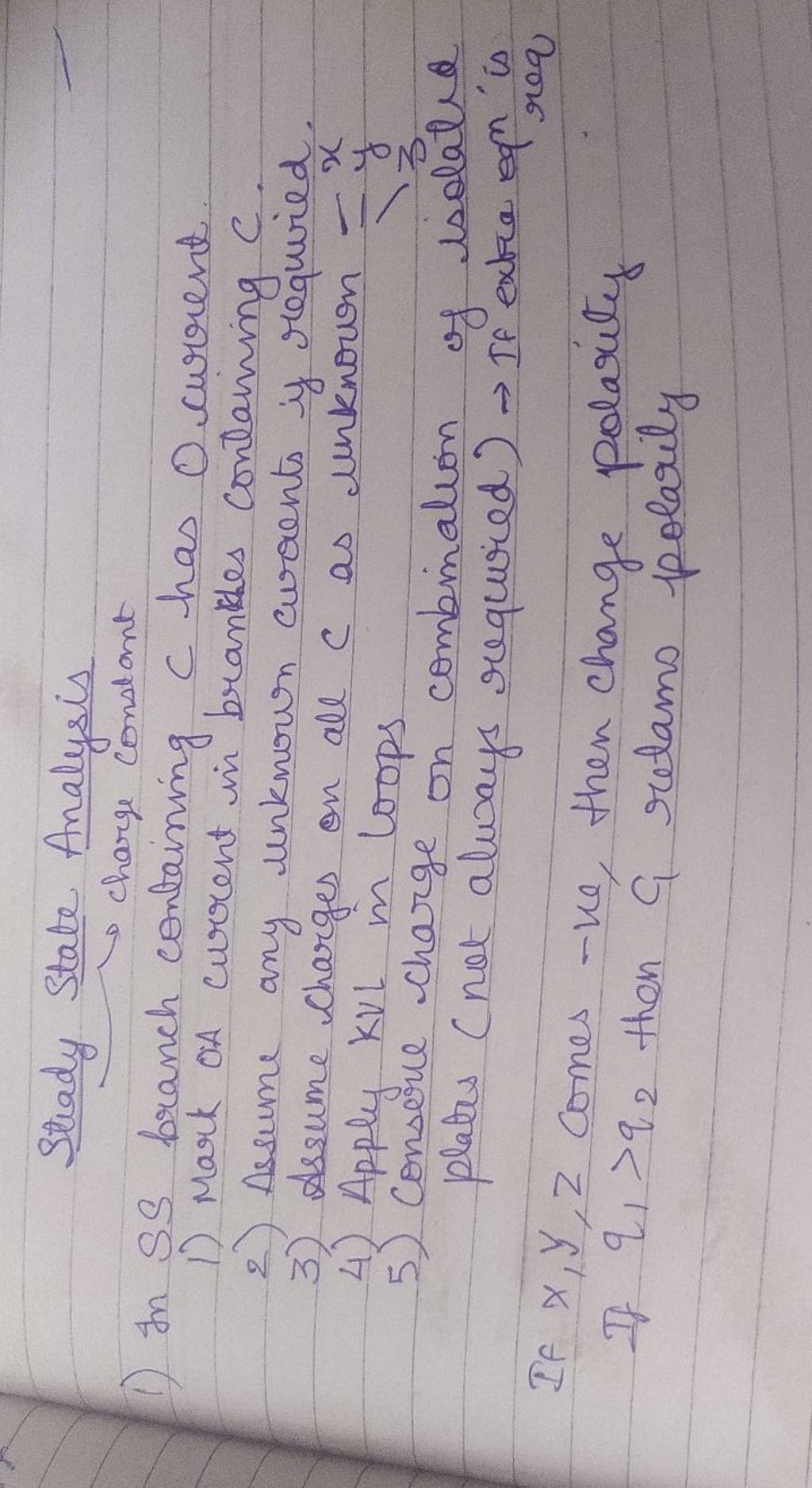 Steady State Analysis charge constant Filo