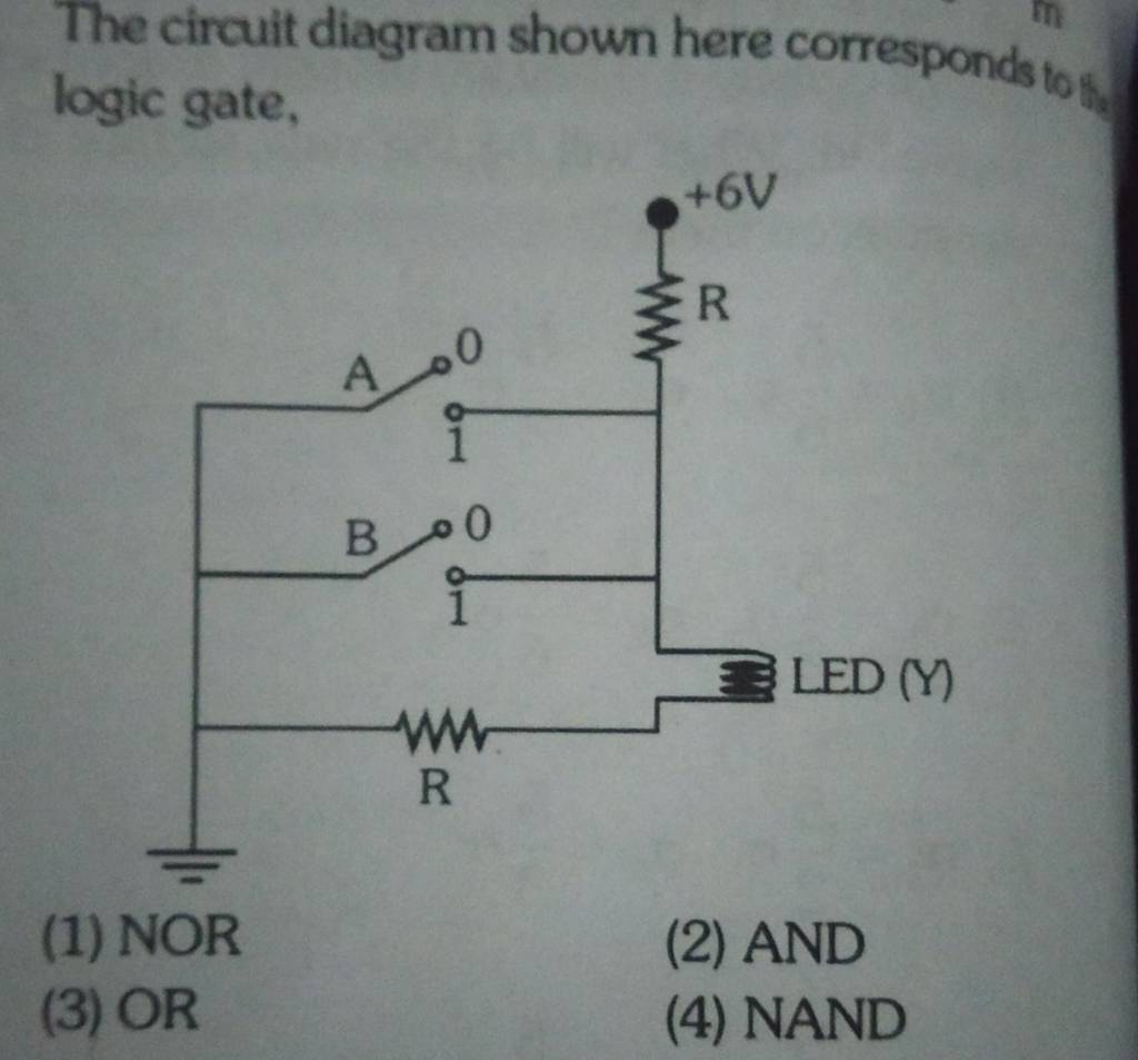 The circuit diagram shown here corresponds to logic gate, | Filo