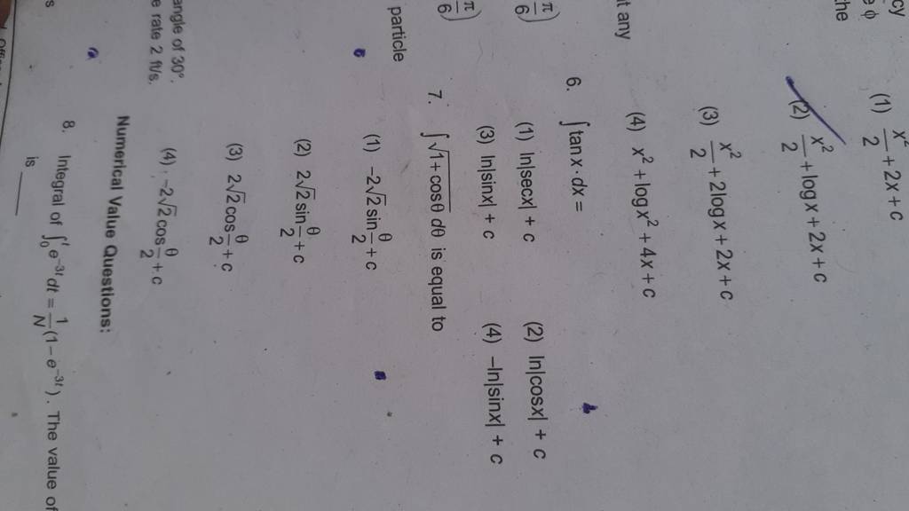 Intanxcdotdx 1 Ln secx c 3 Ln sinx c Filo intanxcdotdx-1-ln-secx-c-3-ln-sinx-c-filo