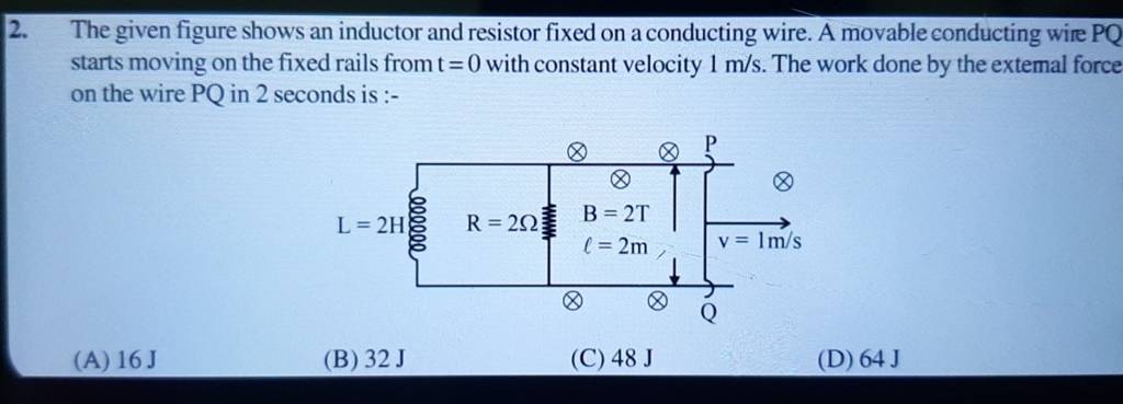 The Given Figure Shows An Inductor And Resistor Fixed On A Conducting Wir..