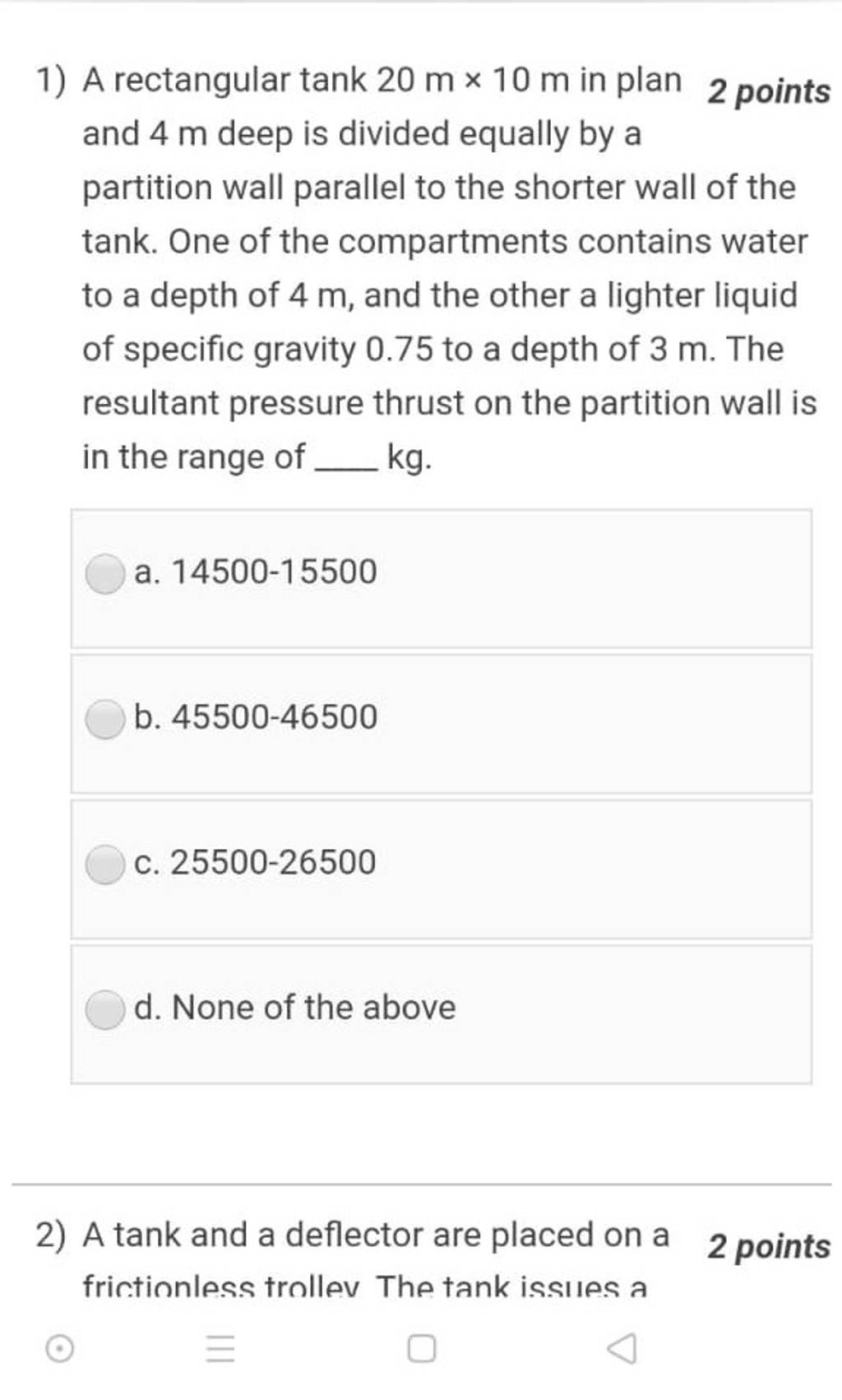 A rectangular tank 20mathrm mimes10mathrm m in plan 2 points and 4mathrm..