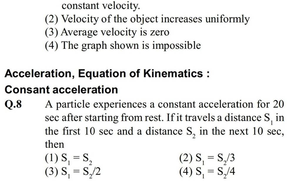 constant velocity. Filo