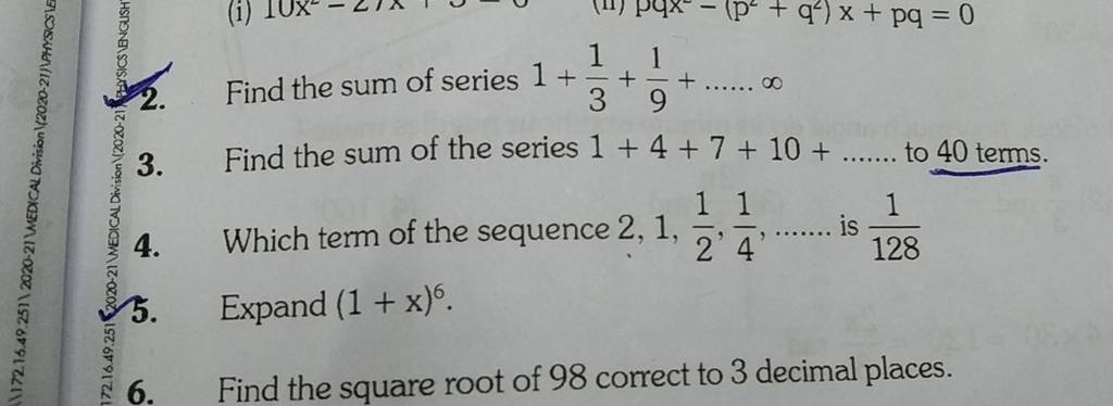 2-find-the-sum-of-series-1-frac13-frac19-ldotsldotsinfty-filo