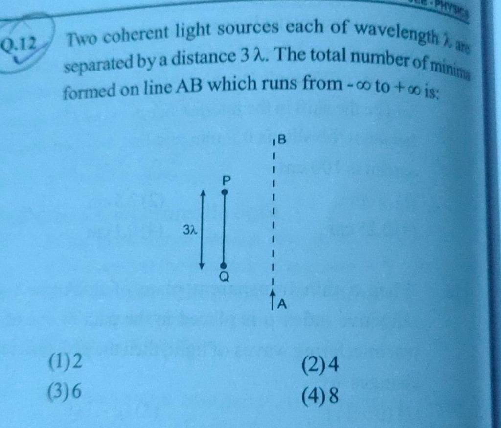 Two Coherent Light Sources Each Of Wavelength Lambda Are Separated By A D