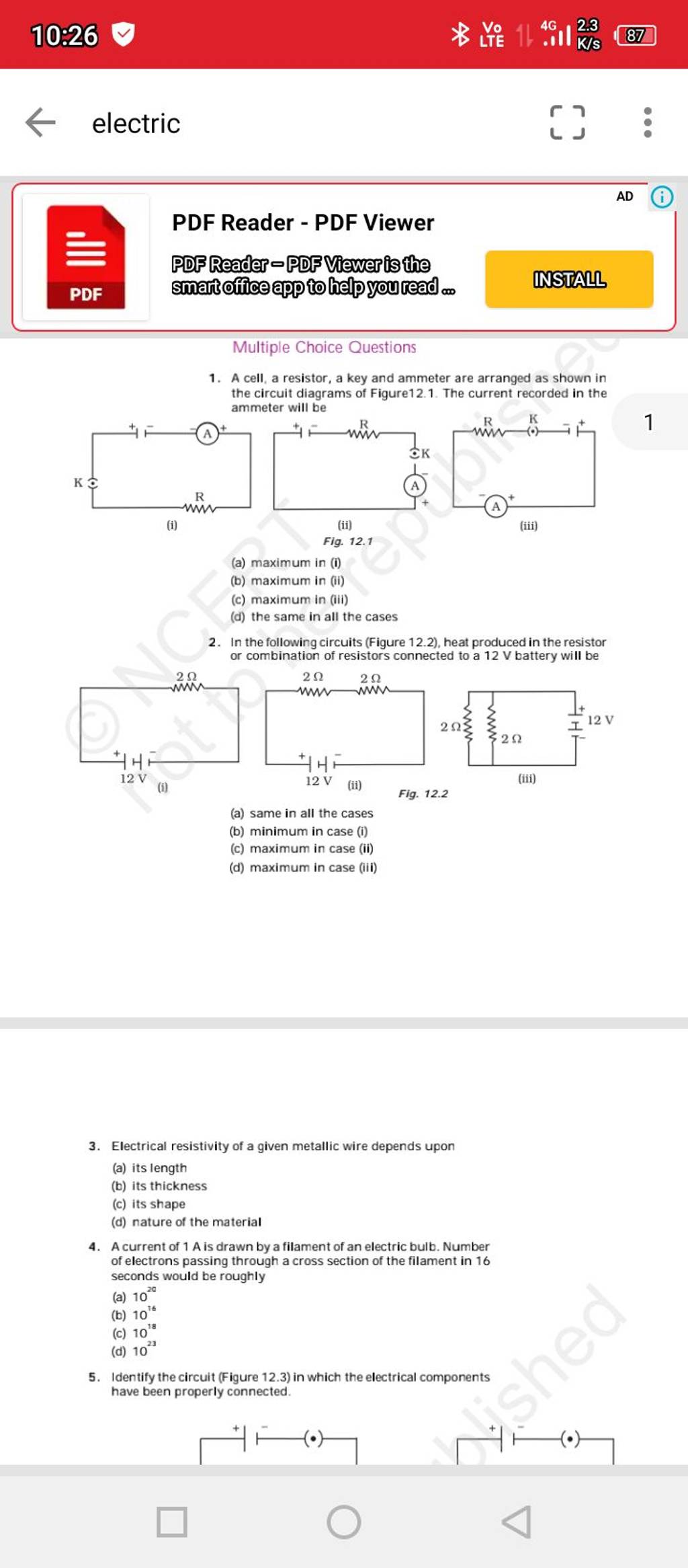 Electrical resistivity of a given metallic wire depends upon Filo