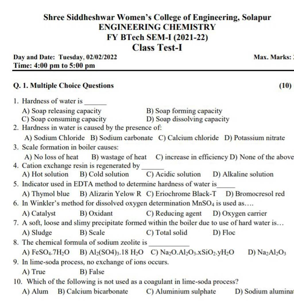 In Winkler's method for dissolved oxygen determination MnSO4 is used as...