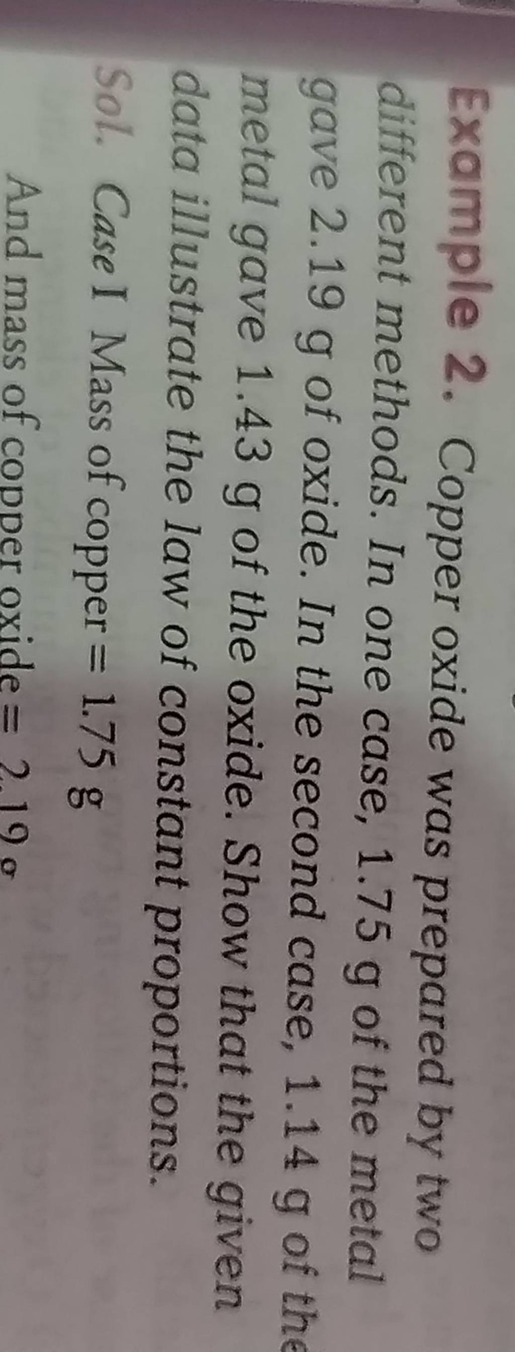 Example 2. Copper oxide was prepared by two different methods. In one cas..