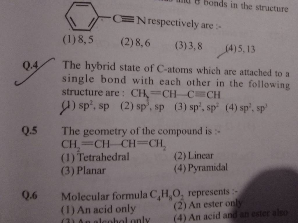 Q 5 The Geometry Of The Compound Is CH2 CH CH CH2 Filo q-5-the-geometry-of-the-compound-is-ch2-ch-ch-ch2-filo