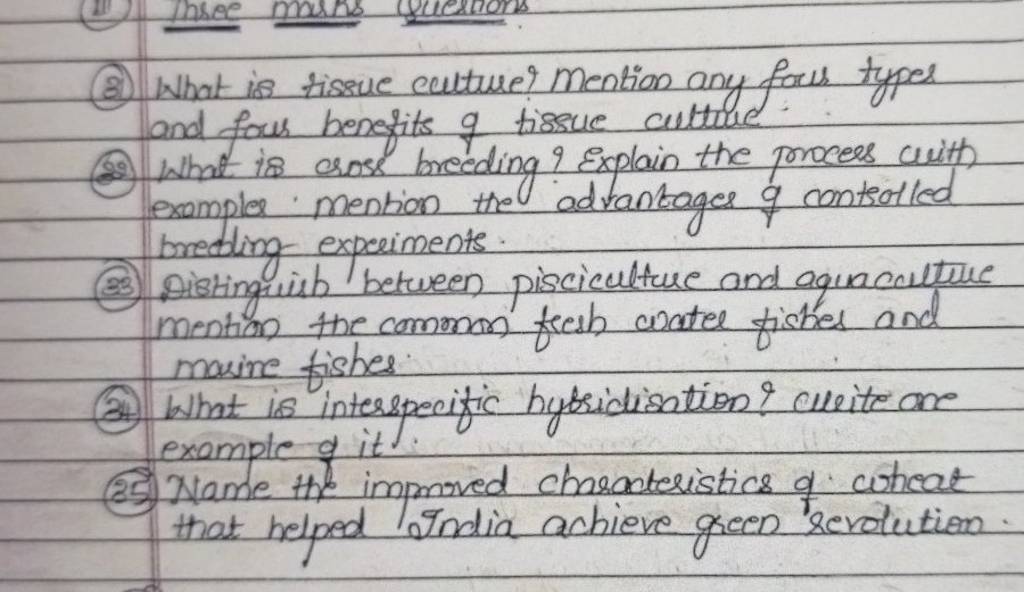 (8) What is tissue culture mention any fouts types and four benefits g ti..