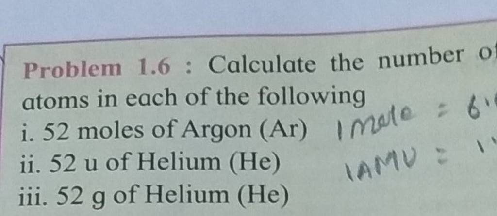 Problem 16 Calculate The Number 0 Atoms In Each Of The Following I 52 0274