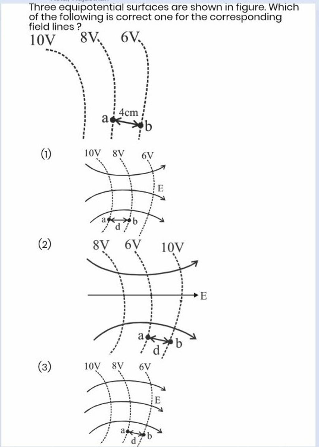 Three Equipotential Surfaces Are Shown In Figure Which Of The Following