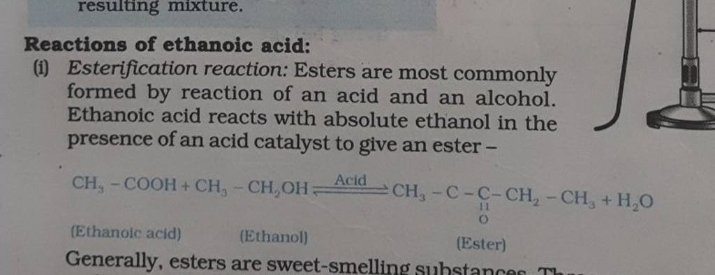 Reactions Of Ethanoic Acid I Esterification Reaction Esters Are Most 3281