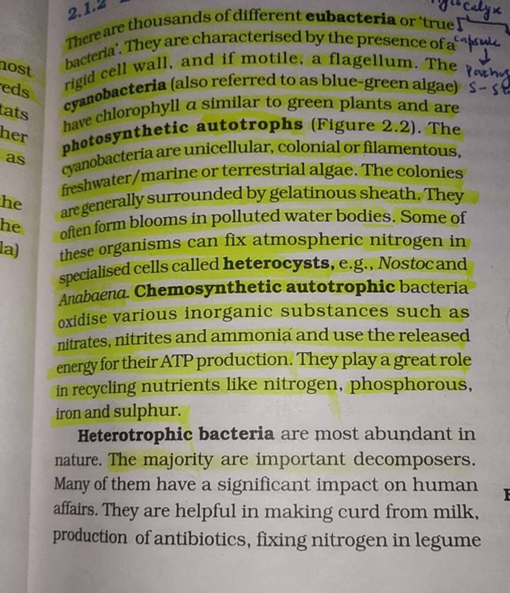 2. 1.2 are thousands of different eubacteria or truel There are' They 