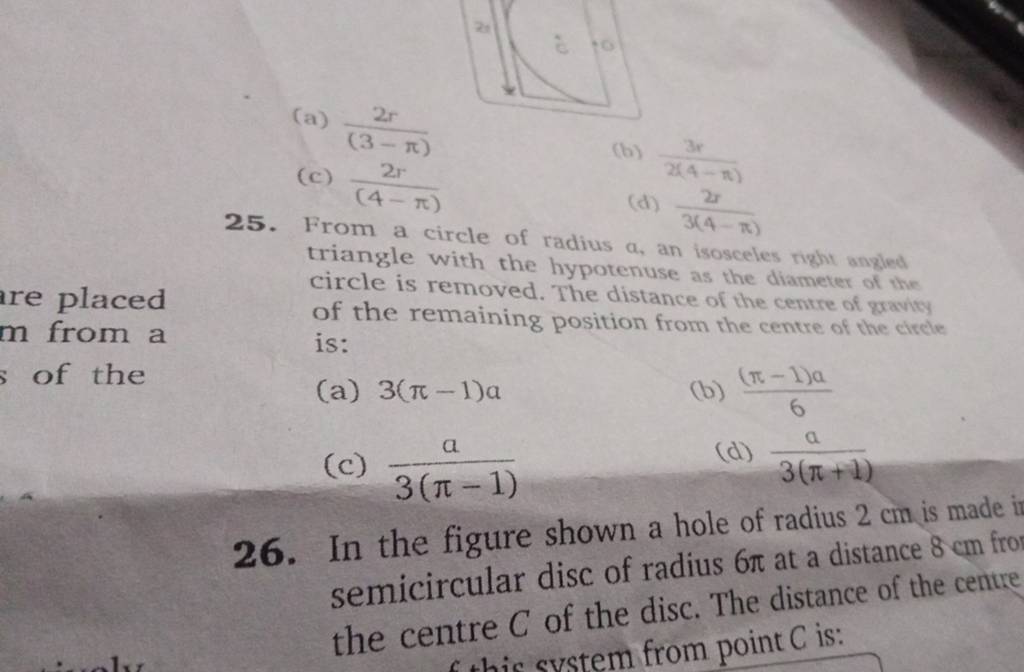 from-a-circle-of-radius-an-3-4-2-triangle-with-the-hypotenuse-as-the