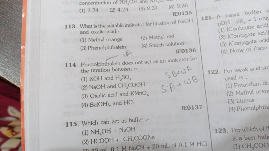 What is the suitable indicator for titration of NaOH and oxalic acid..