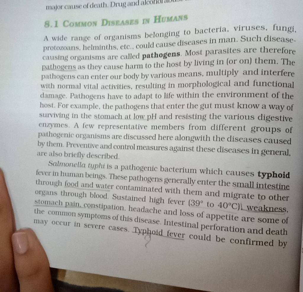 8. 1 Common Diseases in Humans
A wide range of organisms belonging to 