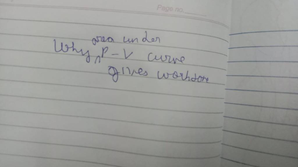 Wrea un der Why P−V curne of 11/es worhdone
