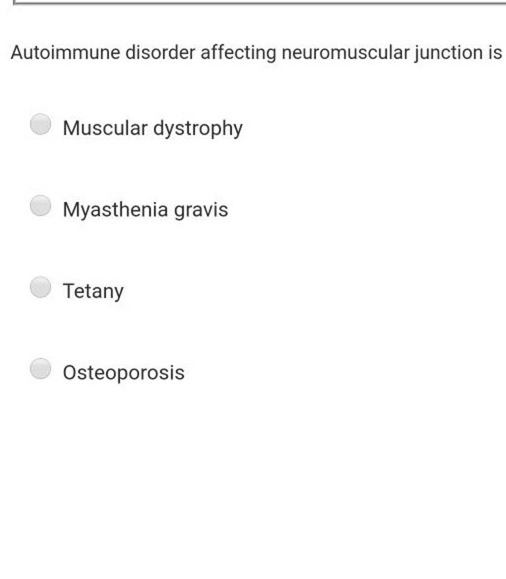 Autoimmune disorder affecting neuromuscular junction is Filo