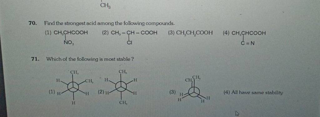 find-the-strongest-acid-among-the-following-compounds-filo