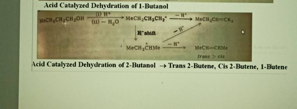 acid-catalyzed dehydration of 1 4-butanediol