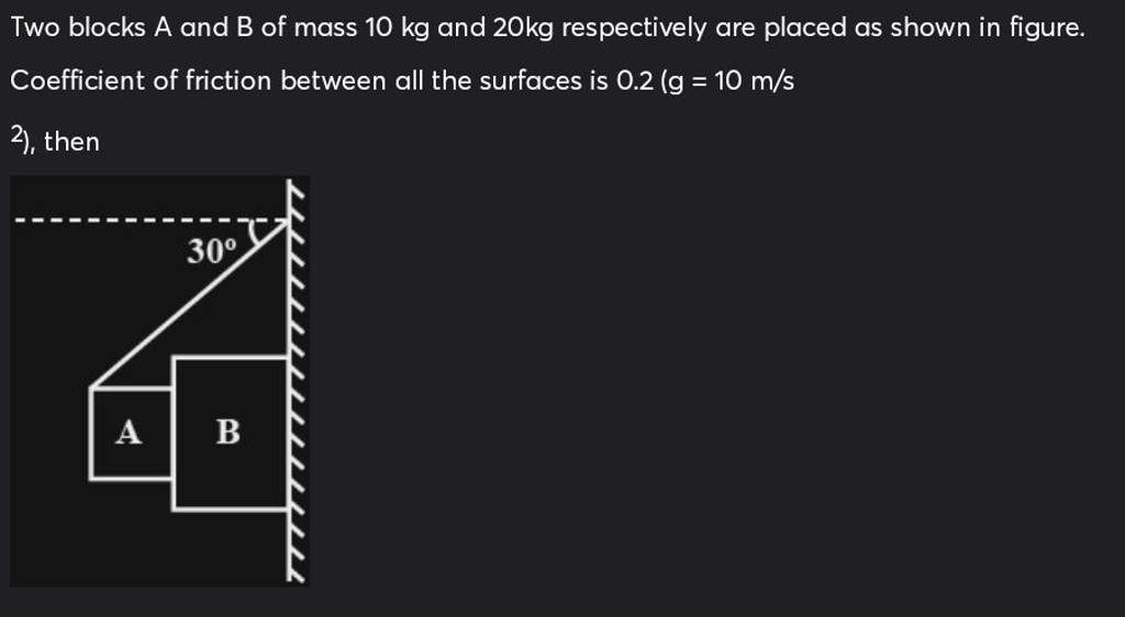 Two Blocks A And B Of Mass 10 Kg And 20 Kg Respectively Are Placed As Sho..