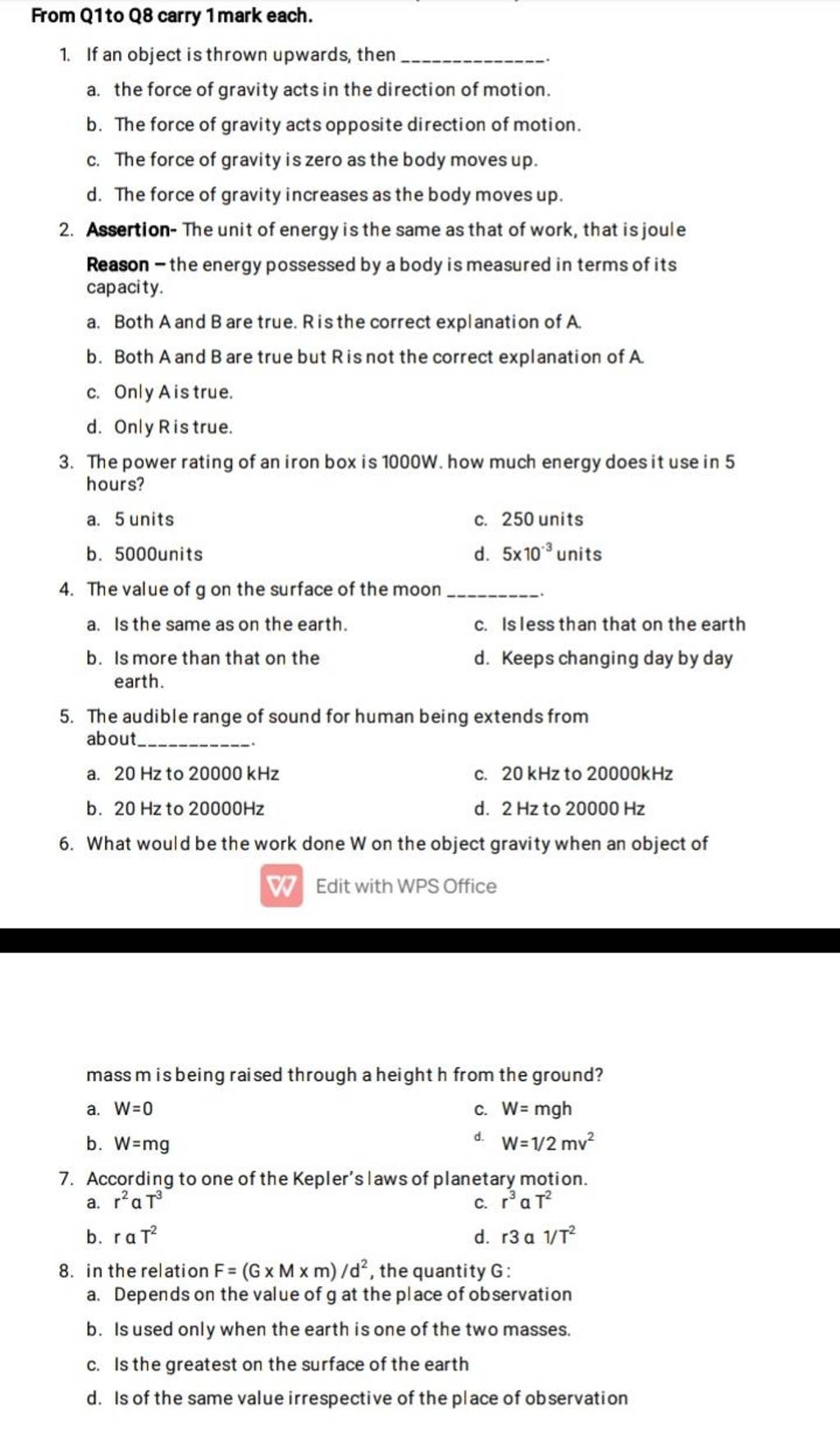 The power rating of an iron box is 1000 W. how much energy does it use in..