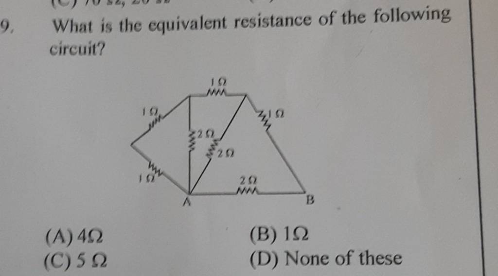 What is the equivalent resistance of the following circuit? Filo