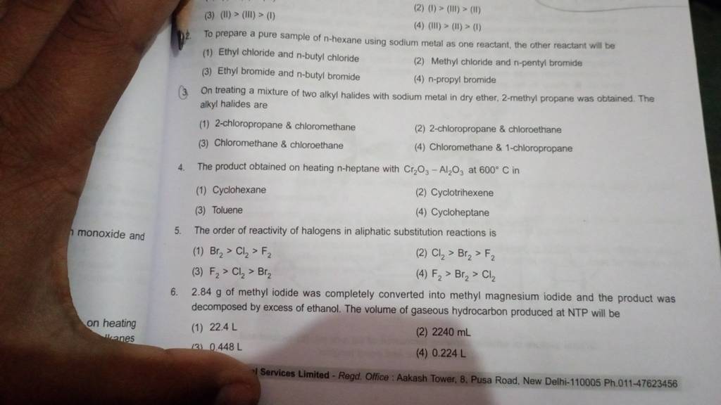 2.84 g of methyl iodide was completely converted into methyl magnesium io..