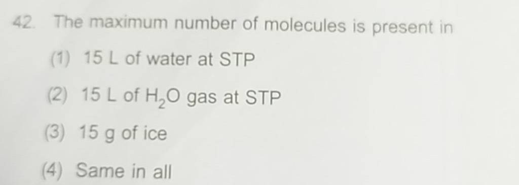 The maximum number of molecules is present in | Filo