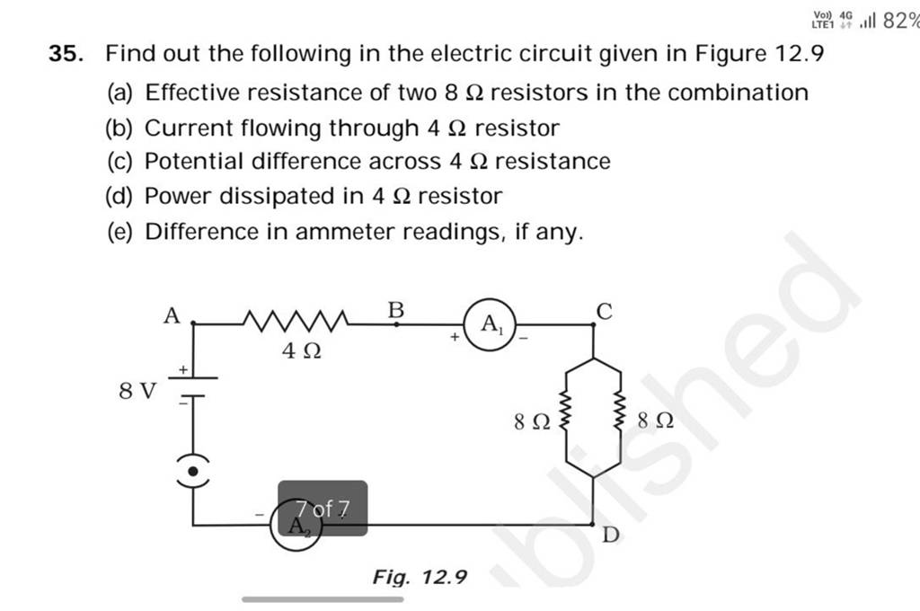 LTE1 _{\text {LT }^{2} 35. Find Out The Following In The Electric Circuit..