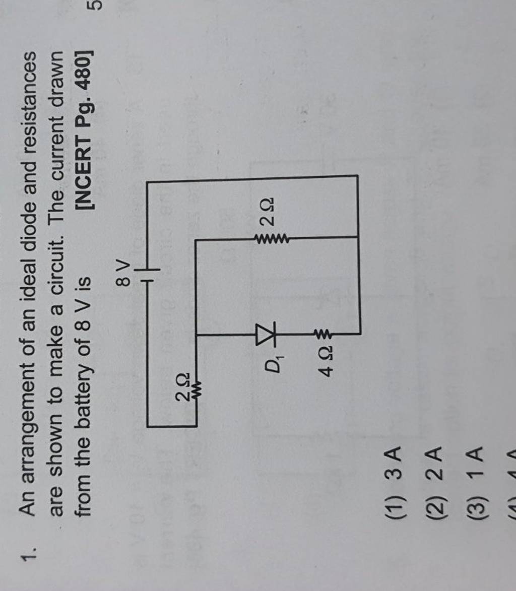 1. An arrangement of an ideal diode and resistances are shown to make a c..