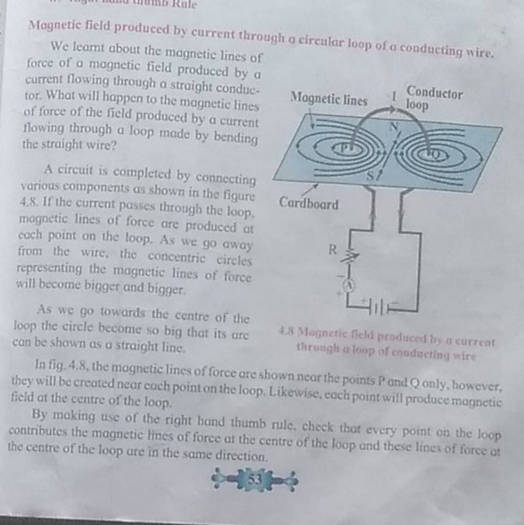 Magnetic Field Produced By Current Through A Circular Loop Of A Conductin..