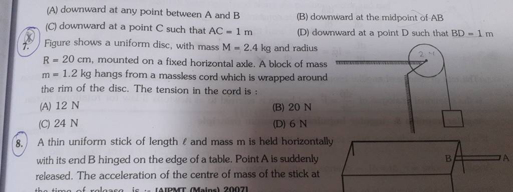 Figure Shows A Uniform Disc With Mass M Kg And Radius R Cm Mount