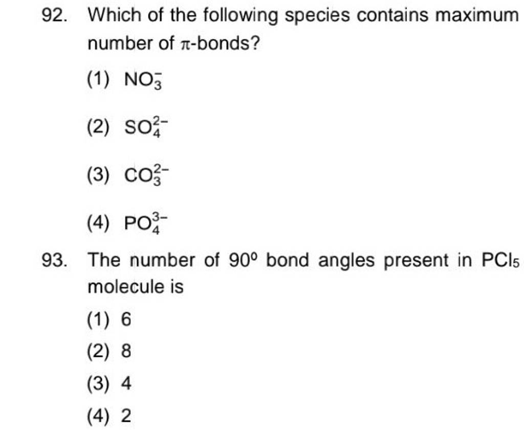 The Number Of 90 Bond Angles Present In PCl5 Molecule Is Filo