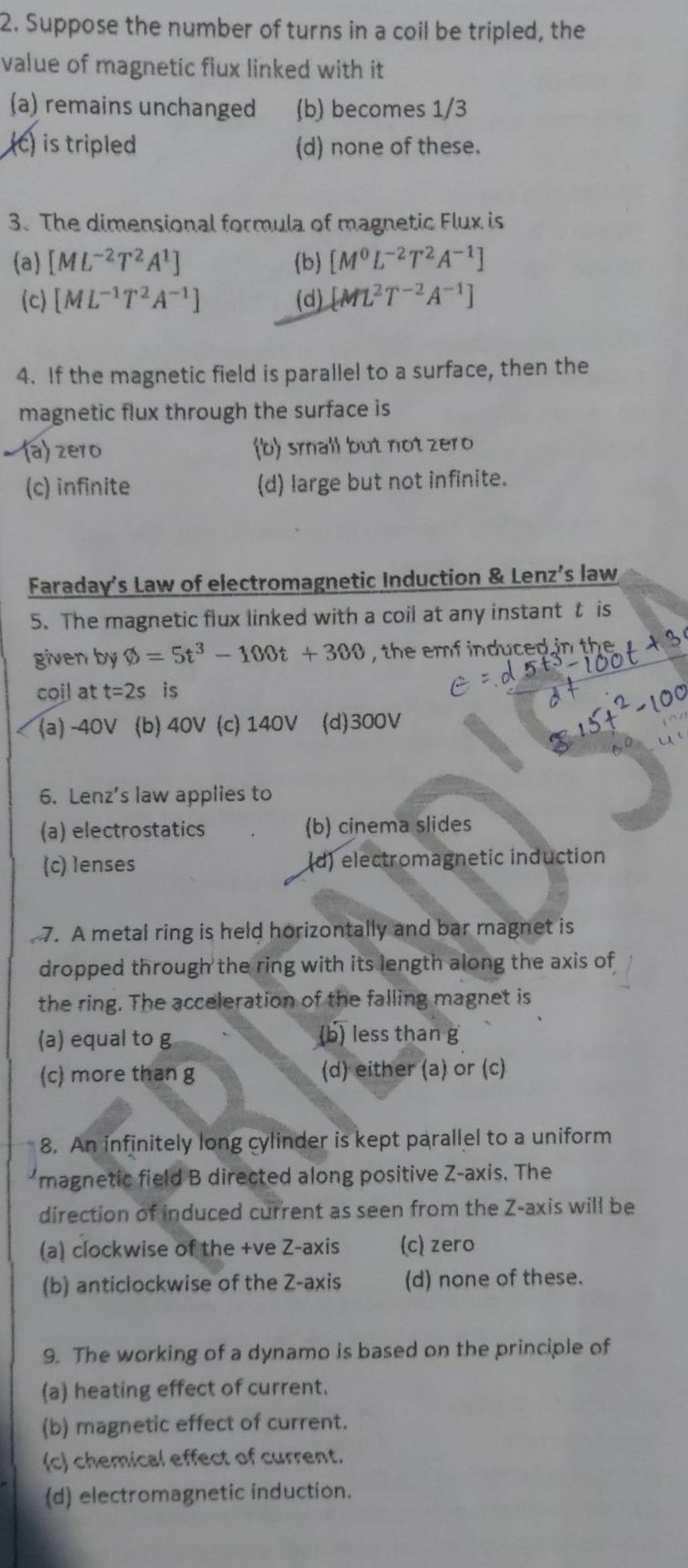 suppose the number of turns in a coil be tripled