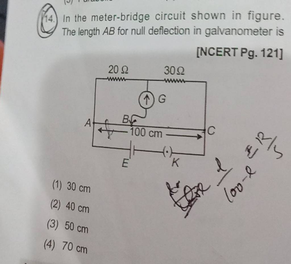 in the meter bridge experiment the length ab